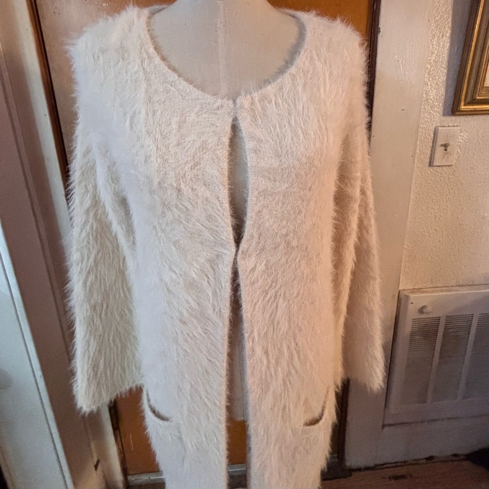 Sanctuary duster cardigan sweater.  Cream /Winter white.  Small. Pockets - Picture 5 of 6